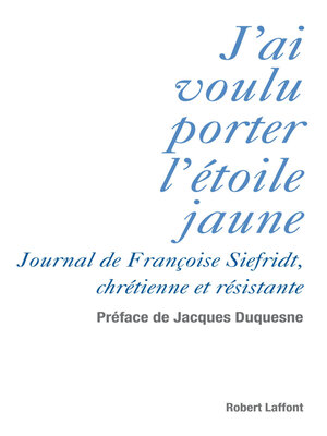 cover image of J'ai voulu porter l'étoile jaune